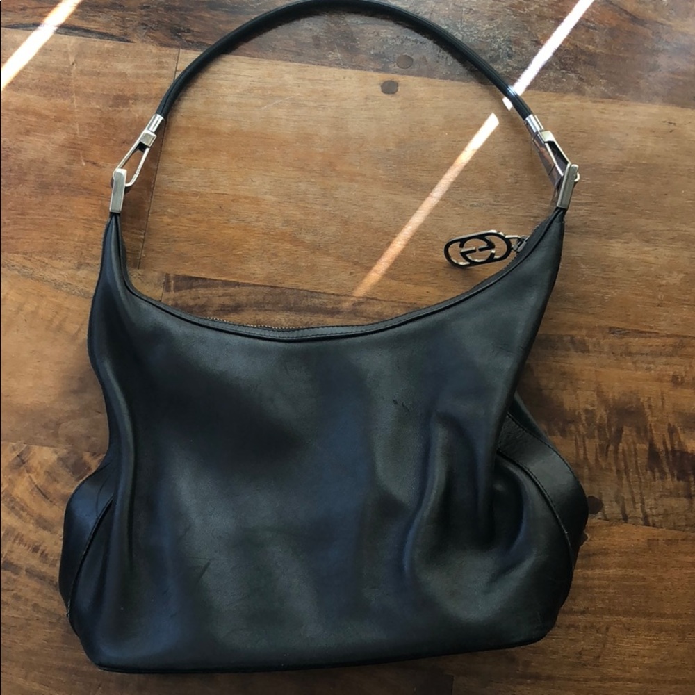 Black Leather Gucci Hobo